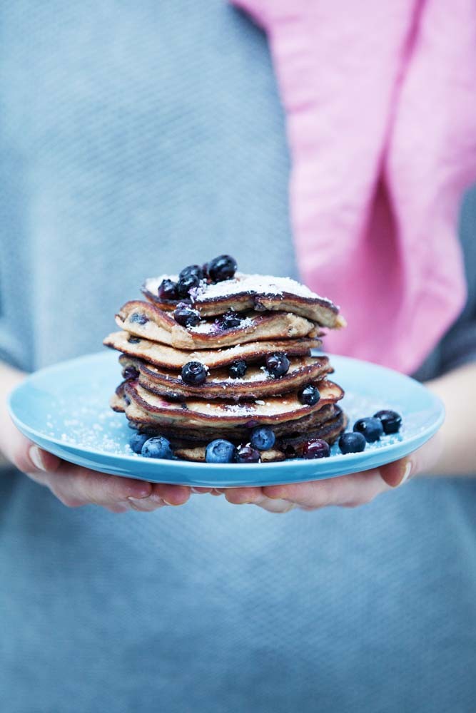 Flourless Blueberry Pancakes
